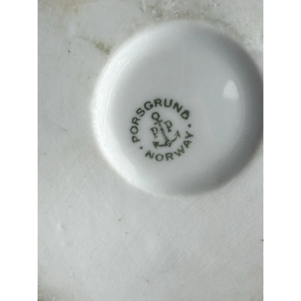 Porsgrund Norway Teapot Vtg MCM Botanical Leaf Branch DTL Signed Anchor Mark Vtg